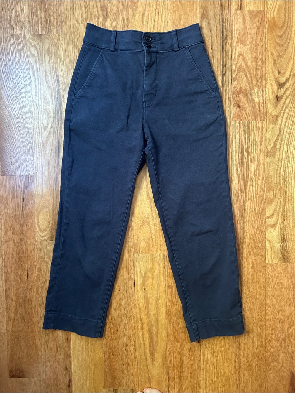 Everlane navy organic cotton straight leg pants